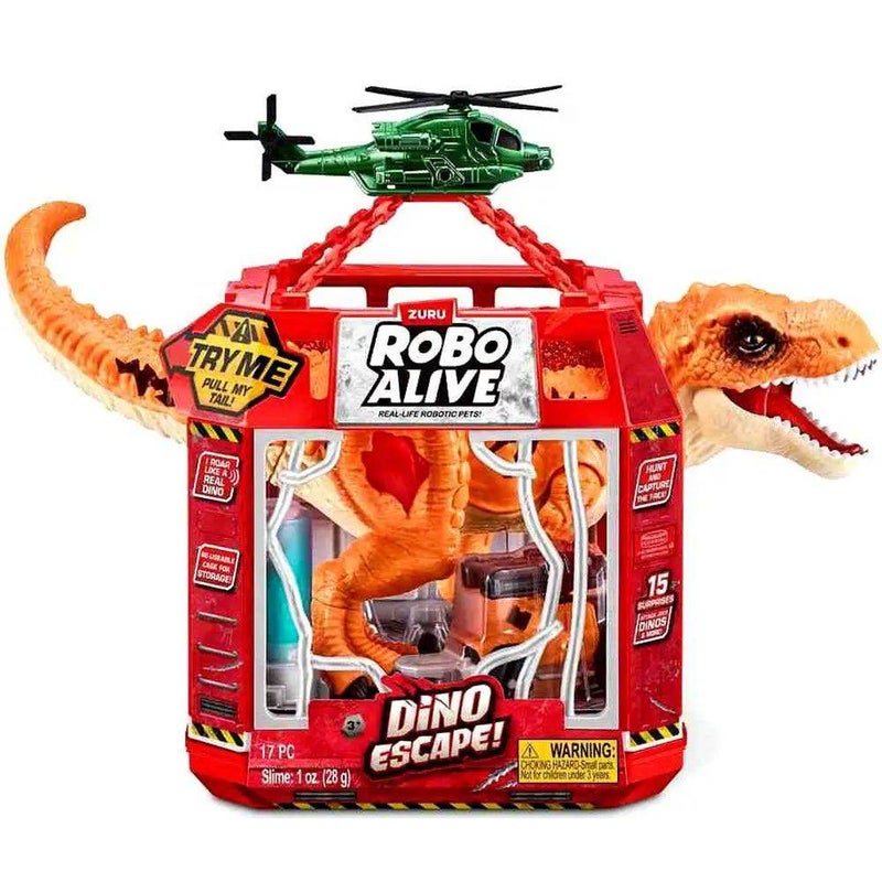 ROBO ALIVE مجموعة اللعب الروبوتية روبيو أليفي دينو إيسكيب سلسلة 1 تي. ريكس (17 قطعة) - Image 1